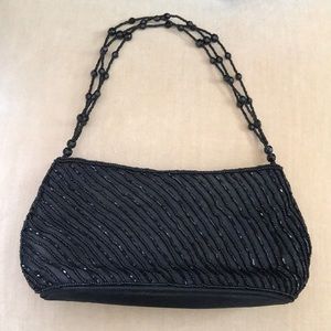 LA REGALE Beautiful Black Beaded Bag